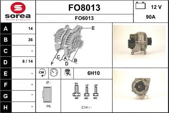 SNRA FO8013 - Alternator furqanavto.az