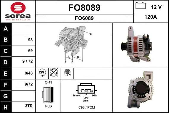 SNRA FO8089 - Alternator furqanavto.az