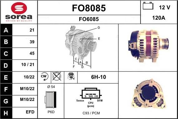 SNRA FO8085 - Alternator furqanavto.az
