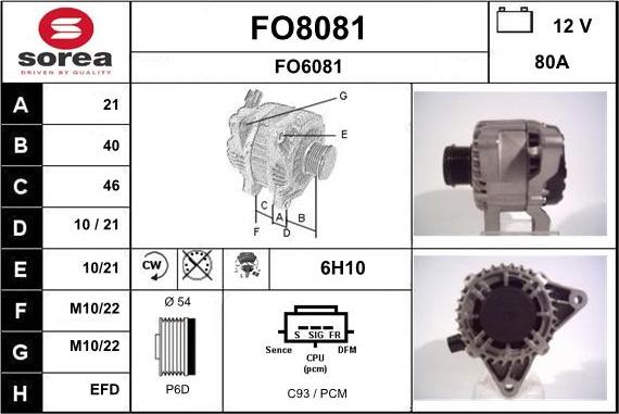 SNRA FO8081 - Alternator furqanavto.az