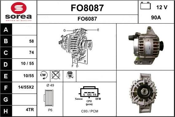SNRA FO8087 - Alternator furqanavto.az