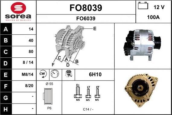 SNRA FO8039 - Alternator furqanavto.az
