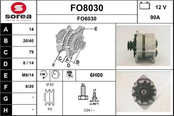 SNRA FO8030 - Alternator furqanavto.az