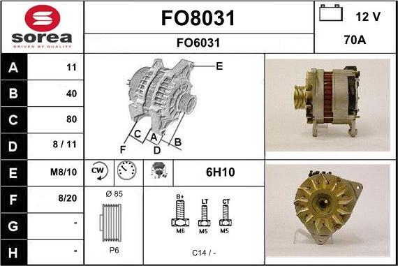 SNRA FO8031 - Alternator furqanavto.az