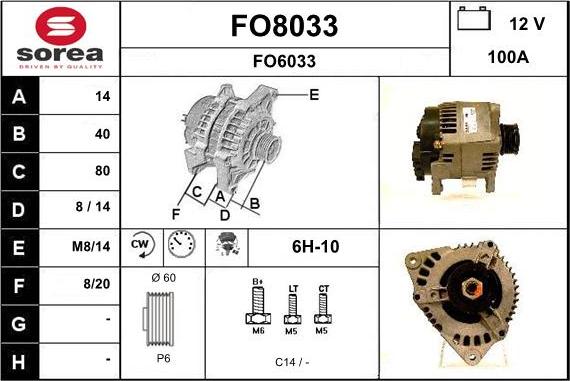 SNRA FO8033 - Alternator furqanavto.az