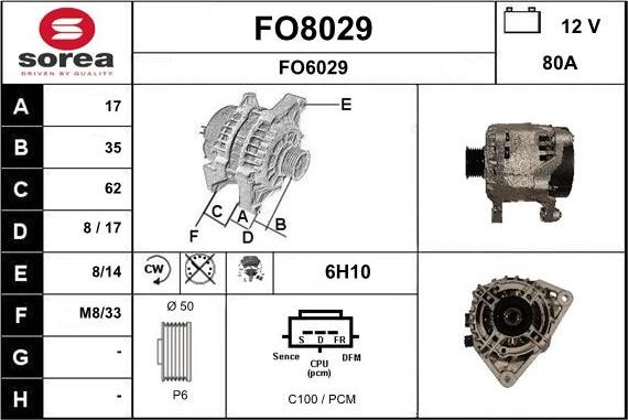 SNRA FO8029 - Alternator furqanavto.az