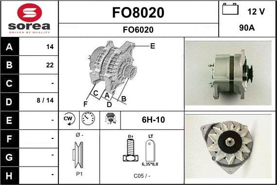 SNRA FO8020 - Alternator furqanavto.az