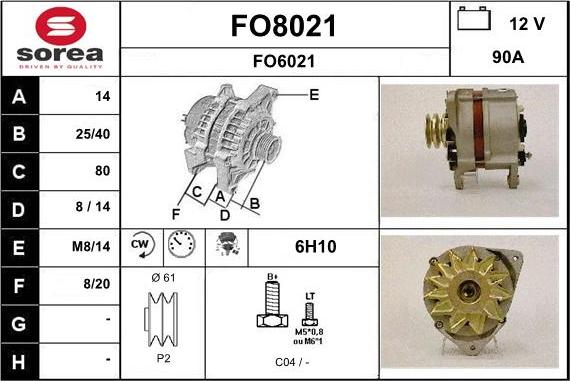 SNRA FO8021 - Alternator furqanavto.az