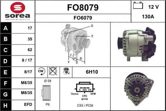 SNRA FO8079 - Alternator furqanavto.az