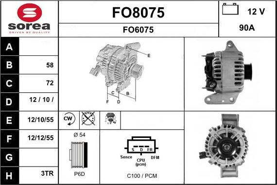 SNRA FO8075 - Alternator furqanavto.az