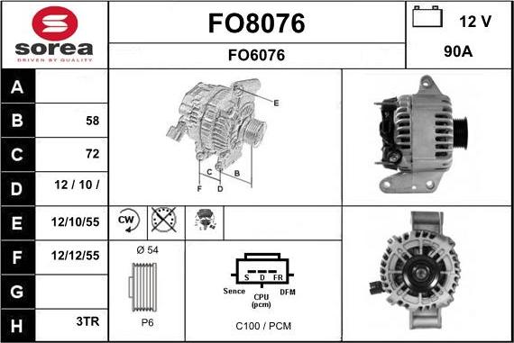 SNRA FO8076 - Alternator furqanavto.az