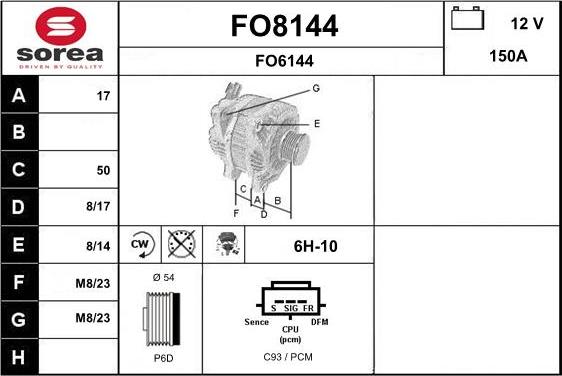 SNRA FO8144 - Alternator furqanavto.az