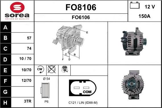 SNRA FO8106 - Alternator furqanavto.az