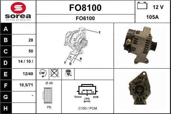 SNRA FO8100 - Alternator furqanavto.az