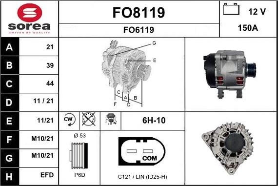 SNRA FO8119 - Alternator furqanavto.az