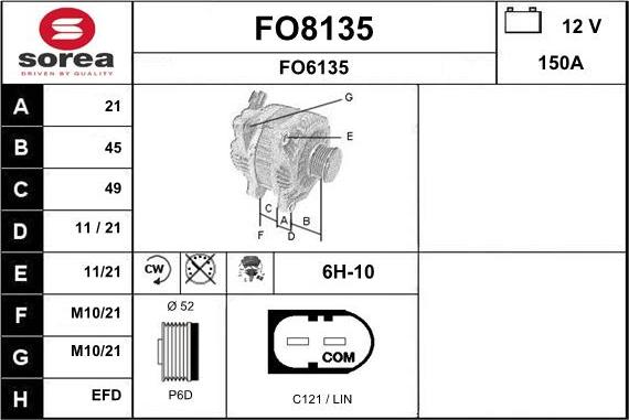 SNRA FO8135 - Alternator furqanavto.az