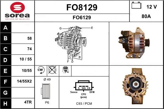 SNRA FO8129 - Alternator furqanavto.az
