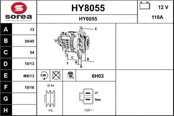 SNRA HY8055 - Alternator furqanavto.az