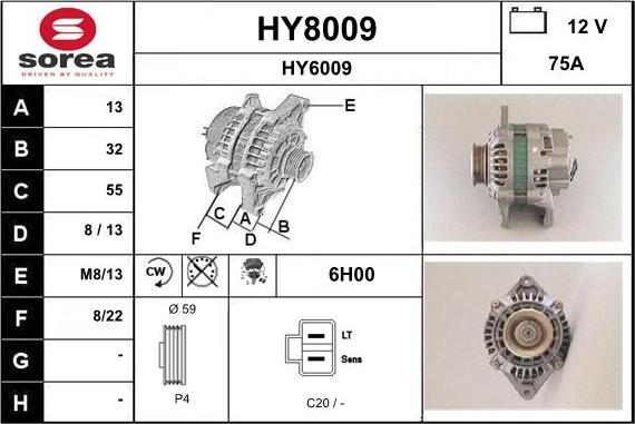 SNRA HY8009 - Alternator furqanavto.az