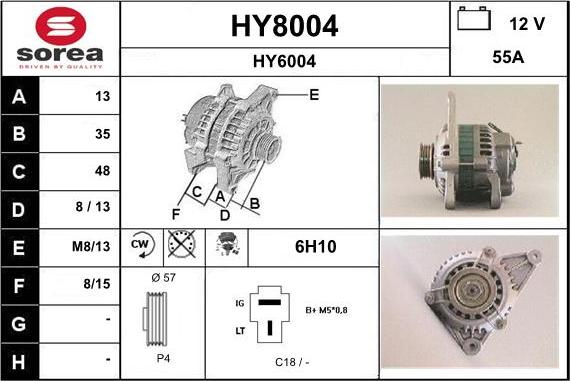 SNRA HY8004 - Alternator furqanavto.az