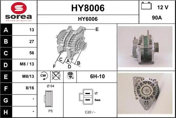SNRA HY8006 - Alternator furqanavto.az