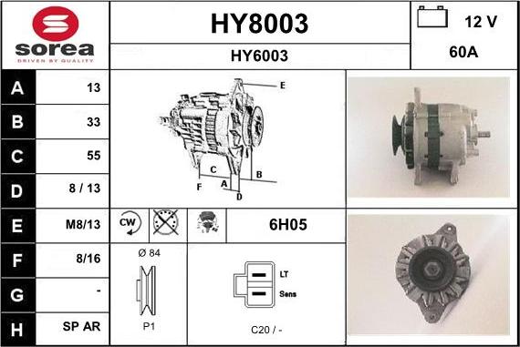 SNRA HY8003 - Alternator furqanavto.az