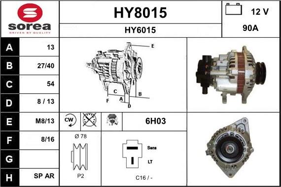 SNRA HY8015 - Alternator furqanavto.az