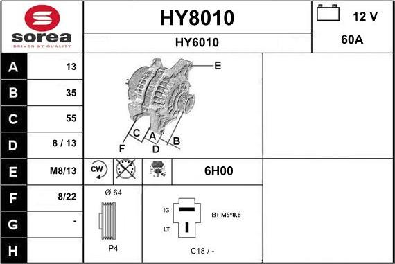 SNRA HY8010 - Alternator furqanavto.az