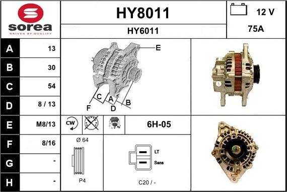 SNRA HY8011 - Alternator furqanavto.az