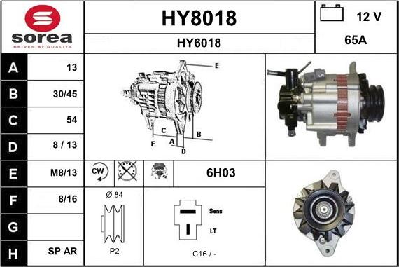SNRA HY8018 - Alternator furqanavto.az
