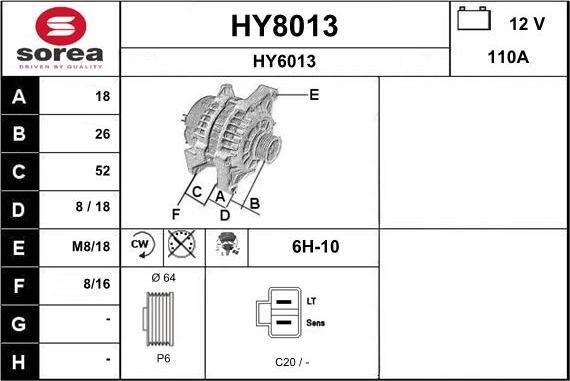 SNRA HY8013 - Alternator furqanavto.az