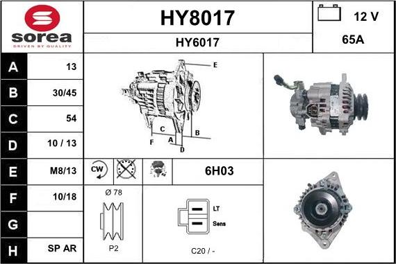 SNRA HY8017 - Alternator furqanavto.az