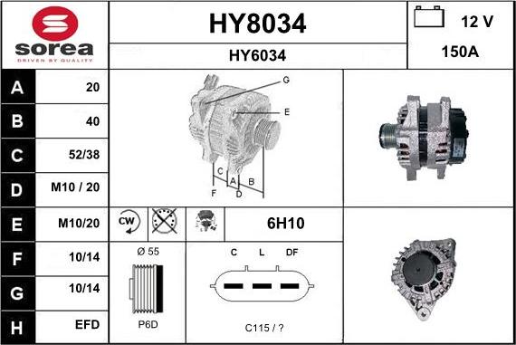 SNRA HY8034 - Alternator furqanavto.az