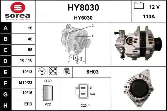 SNRA HY8030 - Alternator furqanavto.az