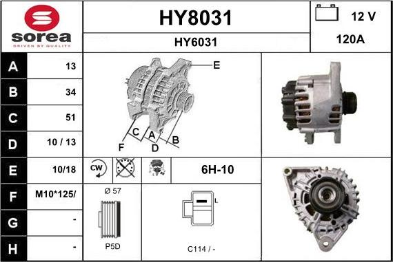 SNRA HY8031 - Alternator furqanavto.az