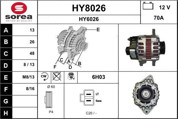 SNRA HY8026 - Alternator furqanavto.az