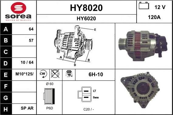 SNRA HY8020 - Alternator furqanavto.az