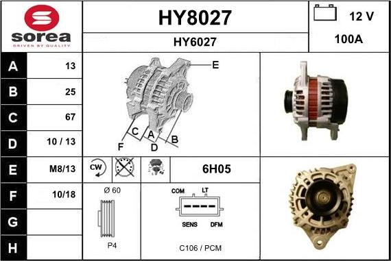 SNRA HY8027 - Alternator furqanavto.az