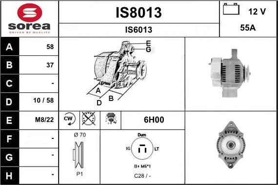 SNRA IS8013 - Alternator furqanavto.az