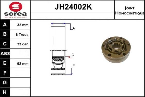 SNRA JH24002K - Birləşmə dəsti, ötürücü val furqanavto.az