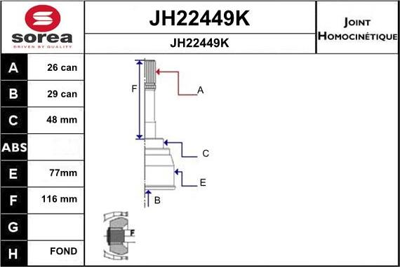 SNRA JH22449K - Birləşmə dəsti, ötürücü val furqanavto.az
