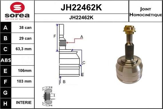 SNRA JH22462K - Birləşmə dəsti, ötürücü val furqanavto.az