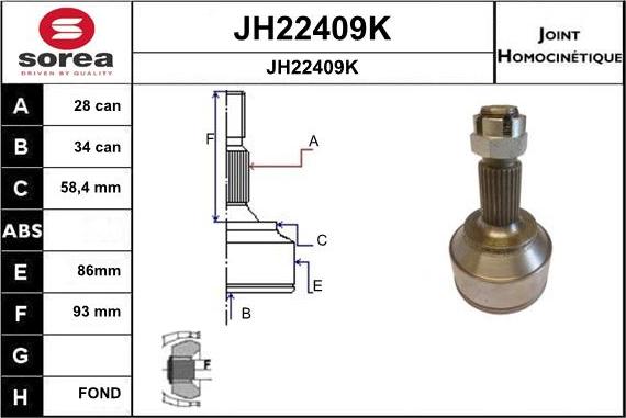 SNRA JH22409K - Birləşmə dəsti, ötürücü val furqanavto.az