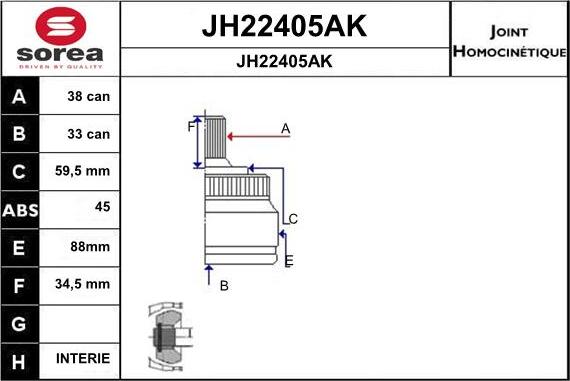 SNRA JH22405AK - Birləşmə dəsti, ötürücü val furqanavto.az