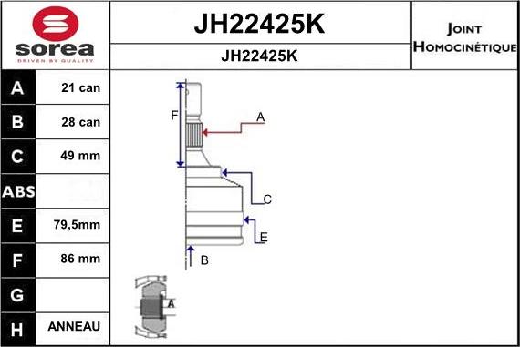 SNRA JH22425K - Birləşmə dəsti, ötürücü val furqanavto.az
