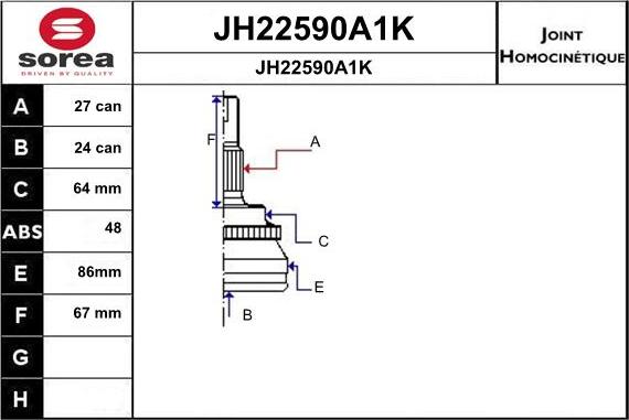 SNRA JH22590A1K - Birləşmə dəsti, ötürücü val furqanavto.az