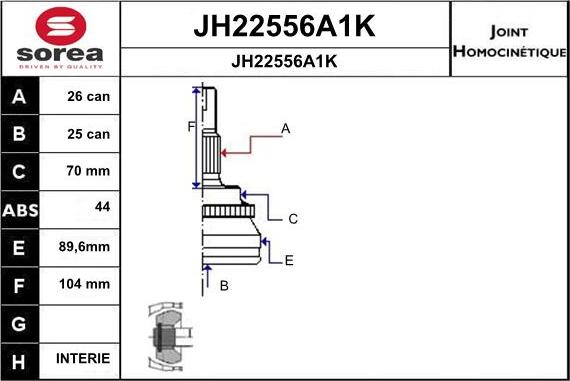 SNRA JH22556A1K - Birləşmə dəsti, ötürücü val furqanavto.az