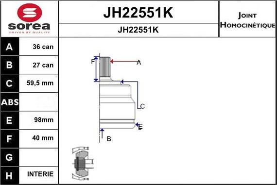 SNRA JH22551K - Birləşmə dəsti, ötürücü val furqanavto.az
