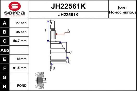 SNRA JH22561K - Birləşmə dəsti, ötürücü val furqanavto.az