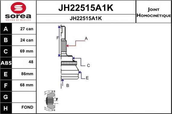 SNRA JH22515A1K - Birləşmə dəsti, ötürücü val furqanavto.az